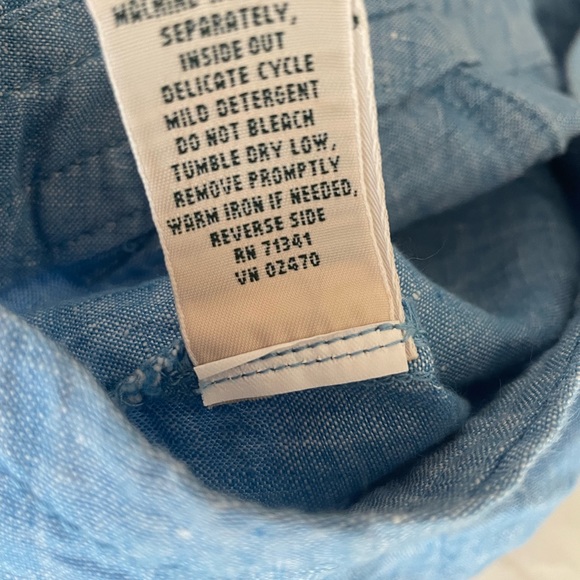 EUC Women’s L.L. Bean Classic Fit Linen Shorts SZ 6 Blue - Picture 5 of 6